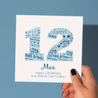 Personalised Blue Star Birthday Card For Him – Any Number