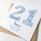 Personalised Blue Star Birthday Card For Him – Any Number