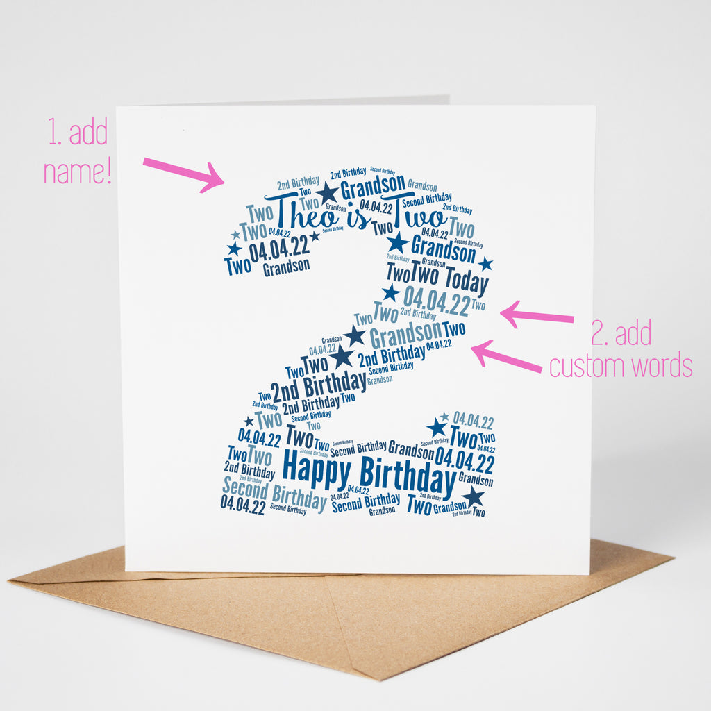 Personalised Blue Star Birthday Card for Boy - Any Age!