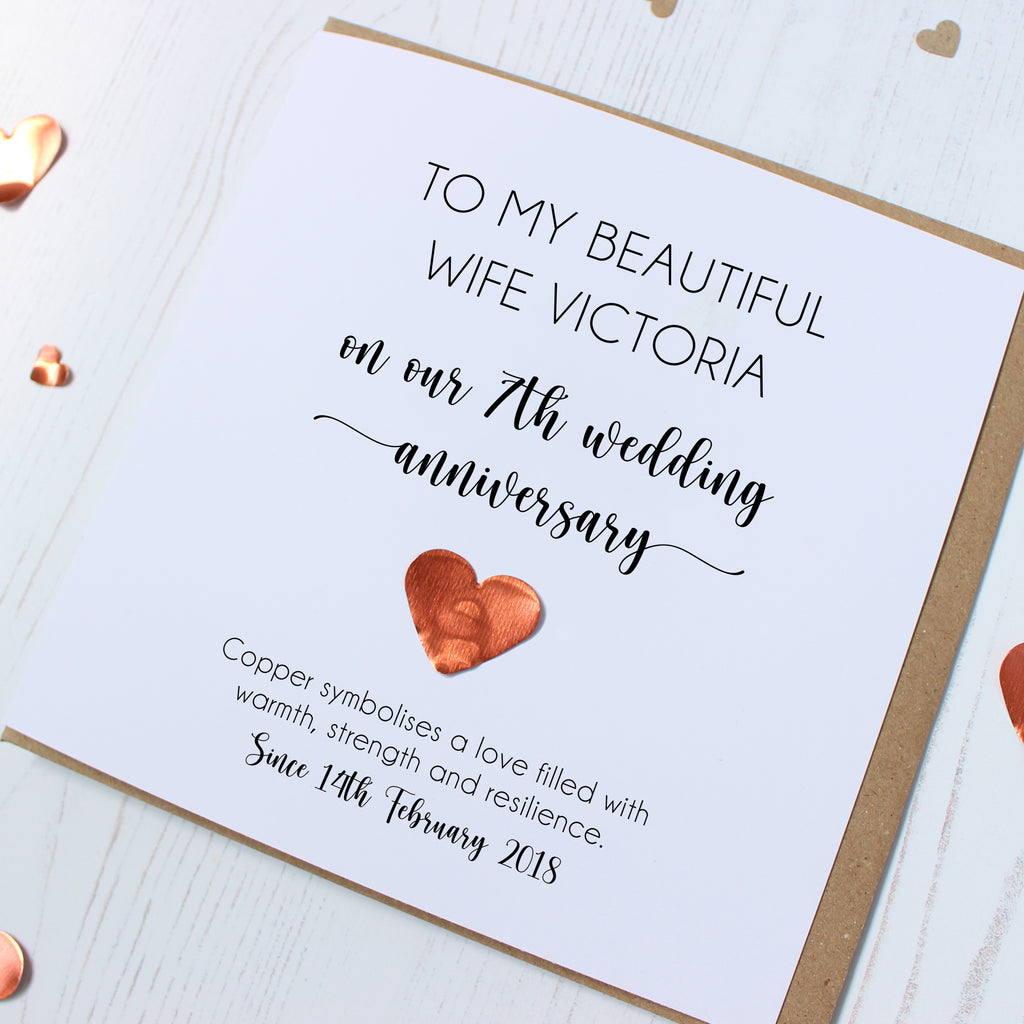 Personalised 7th Wedding Anniversary Card