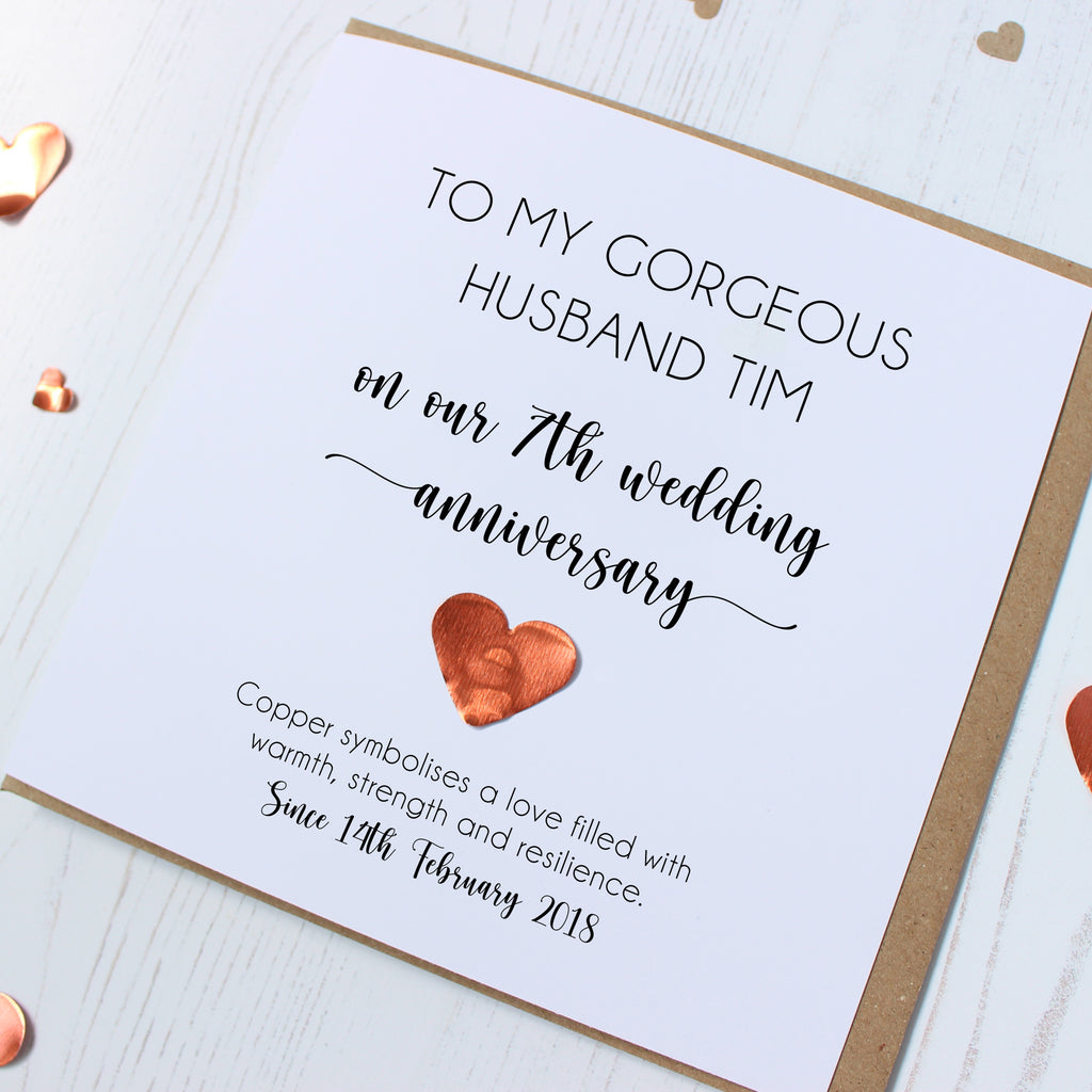 Personalised 7th Wedding Anniversary Card