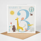 Personalised Safari Parade Birthday Card for Boy - Any Age!