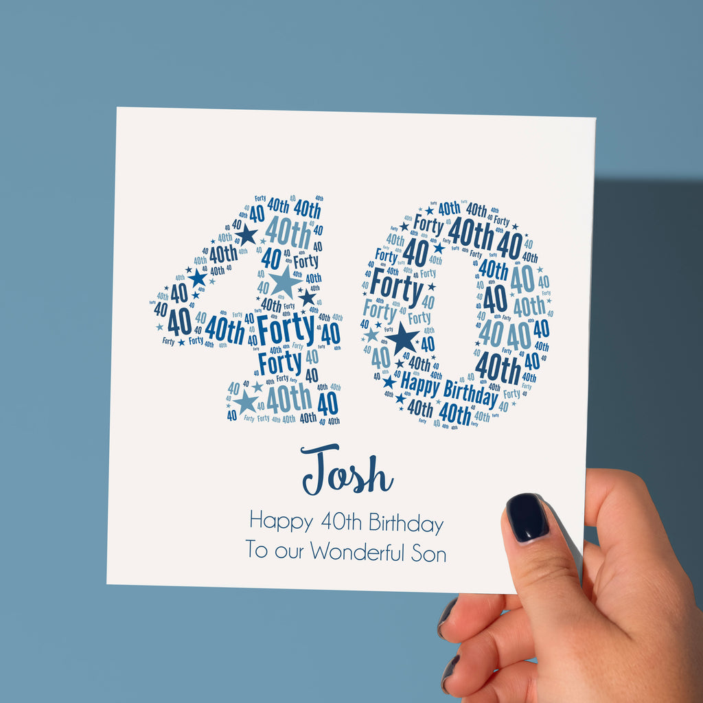Personalised Blue Star Birthday Card For Him – Any Number