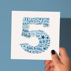Personalised Blue Star Birthday Card for Boy - Any Age!