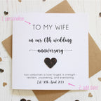 Personalised 6th Wedding Anniversary Card with Iron Heart