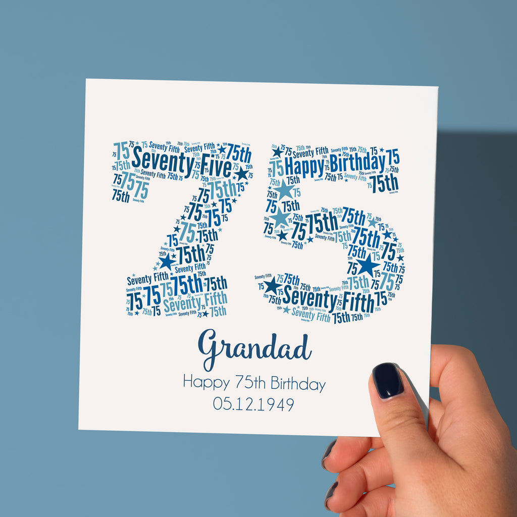 Personalised Blue Star Birthday Card For Him – Any Number