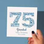 Personalised Blue Star Birthday Card For Him – Any Number