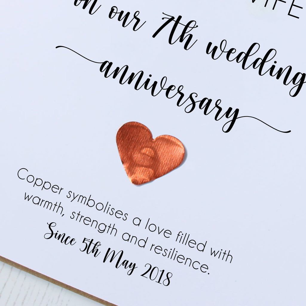 Personalised 7th Wedding Anniversary Card