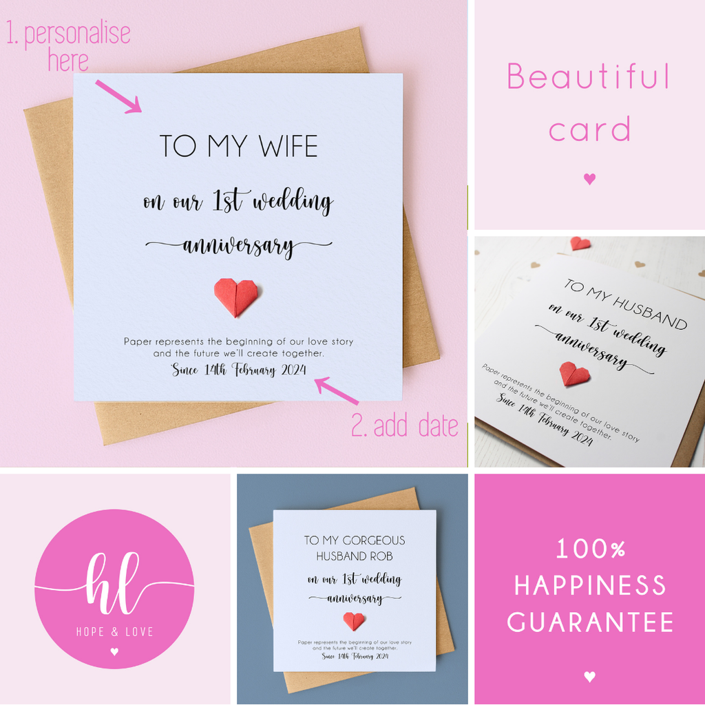 Personalised 1st Wedding Anniversary Card