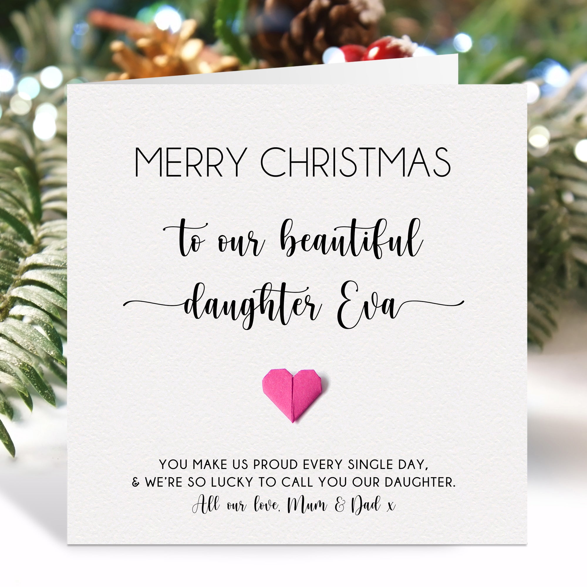 Personalised Christmas Card For Daughter