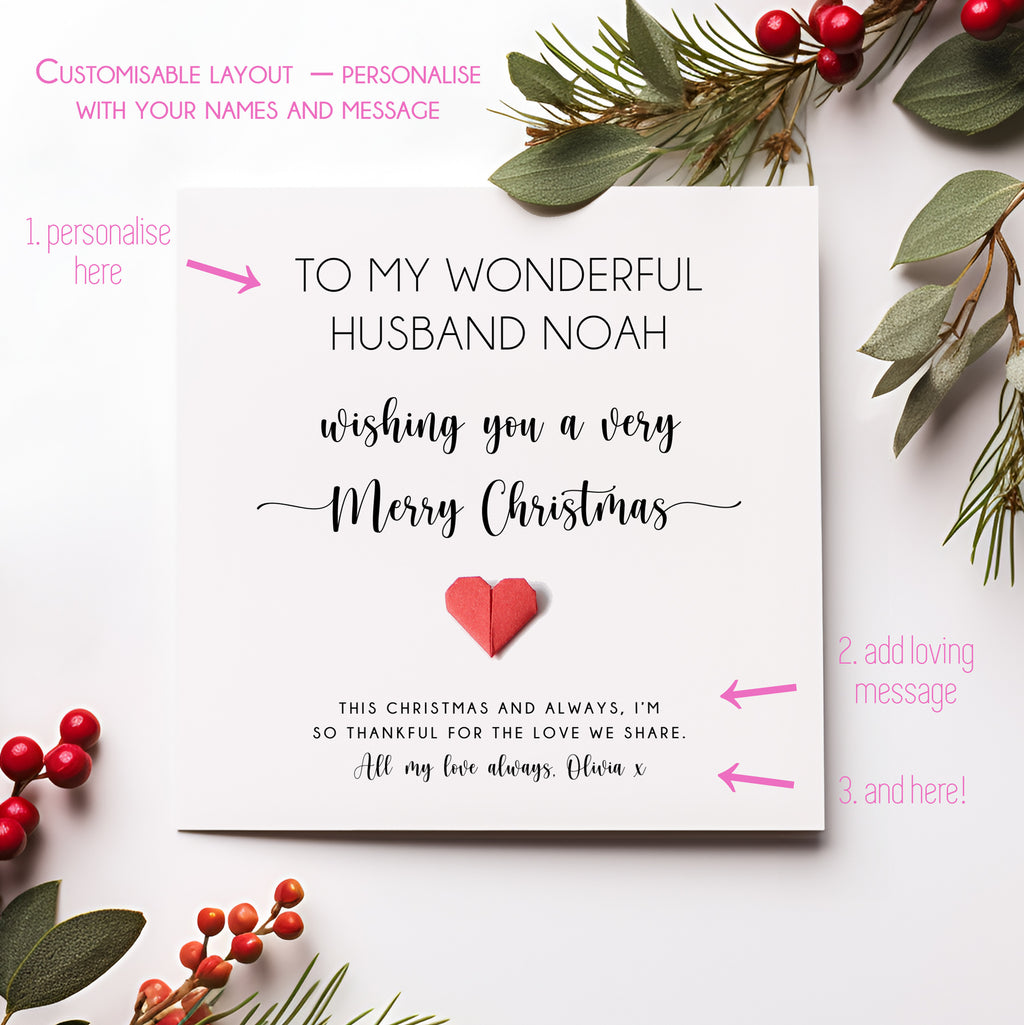 Personalised Christmas Card For Wife, Husband, Partner