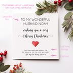 Personalised Christmas Card For Wife, Husband, Partner