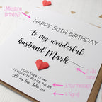 Personalised Birthday Card For Husband