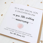 Personalised 15th Wedding Anniversary Card with Crystal Heart