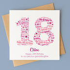 Personalised Pink Star Birthday Card For Her – Any Number