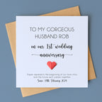 Personalised 1st Wedding Anniversary Card