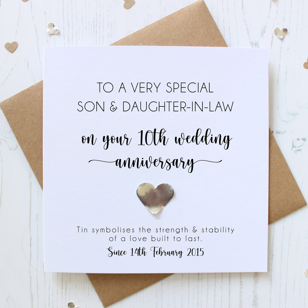 Personalised 10th Wedding Anniversary Card
