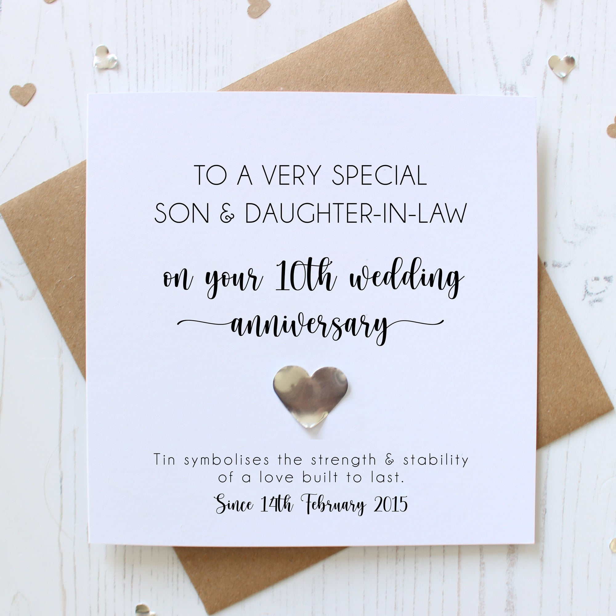 Personalised 10th Wedding Anniversary Card