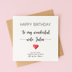 Personalised Birthday Card For Wife