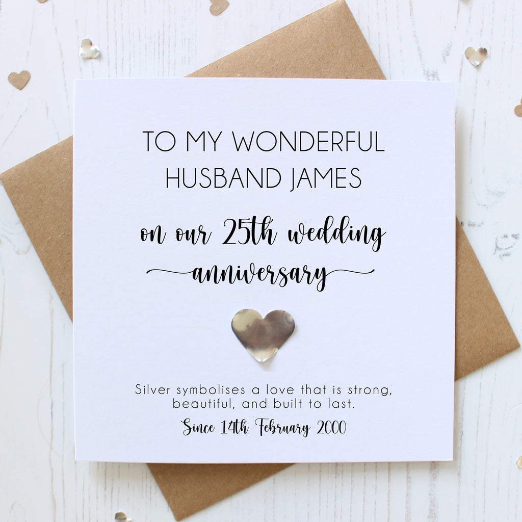 Personalised 25th Wedding Anniversary Card