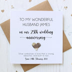 Personalised 25th Wedding Anniversary Card