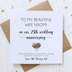 Personalised 25th Wedding Anniversary Card