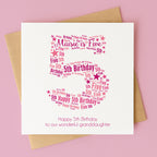 Personalised Pink Star Birthday Card For Her – Any Number