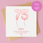 Personalised Blush Balloon Birthday Card