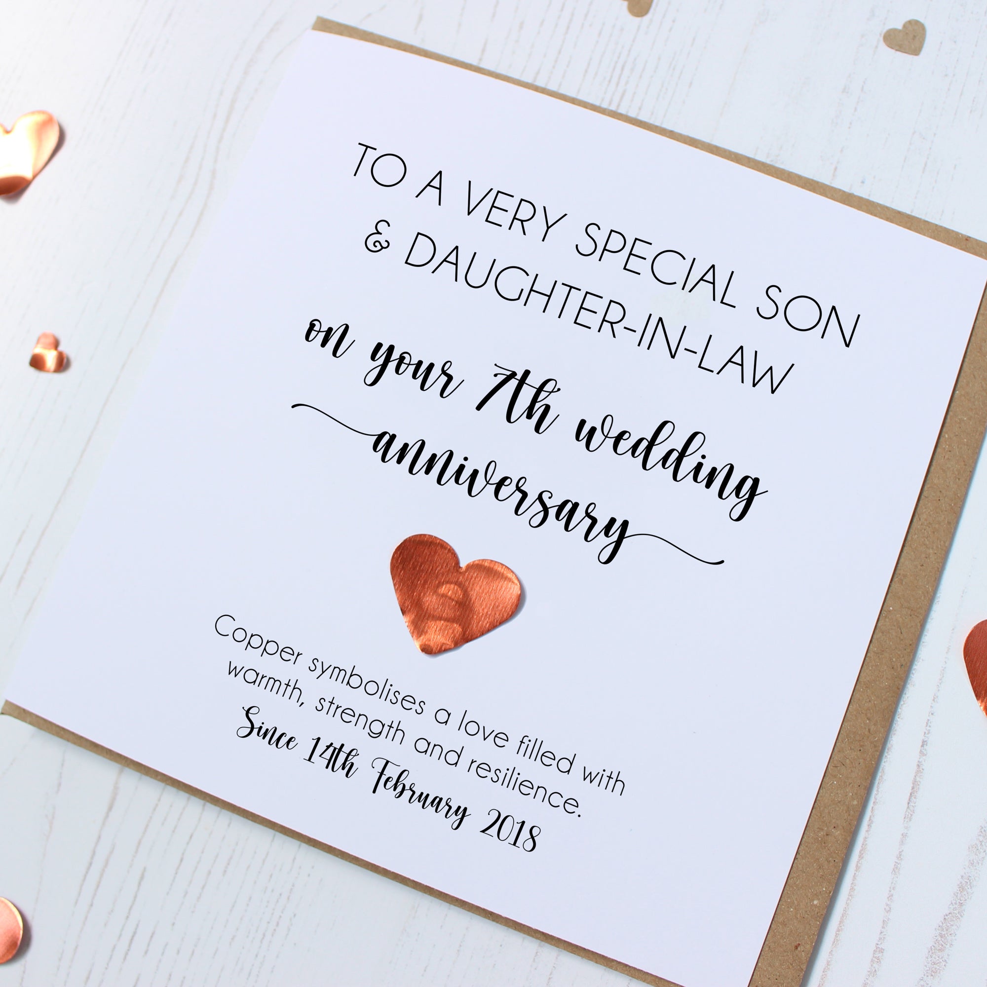 Personalised 7th Wedding Anniversary Card