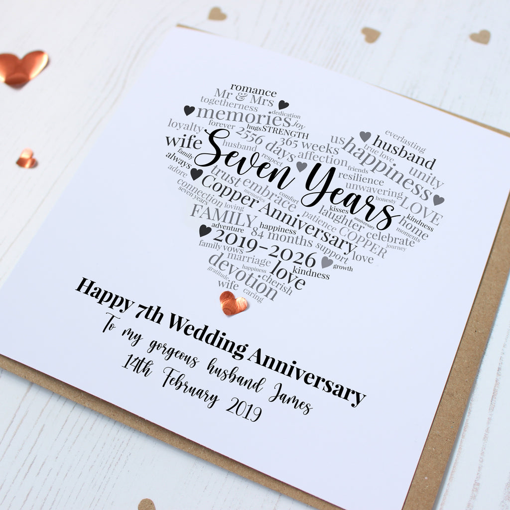 Personalised 7th Anniversary Card