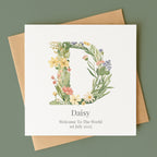 Personalised Botanical Initial Card – Any Letter