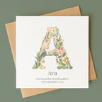 Personalised Botanical Initial Card – Any Letter