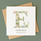 Personalised Botanical Initial Card – Any Letter