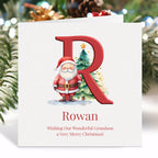Personalised Red Initial Christmas Card