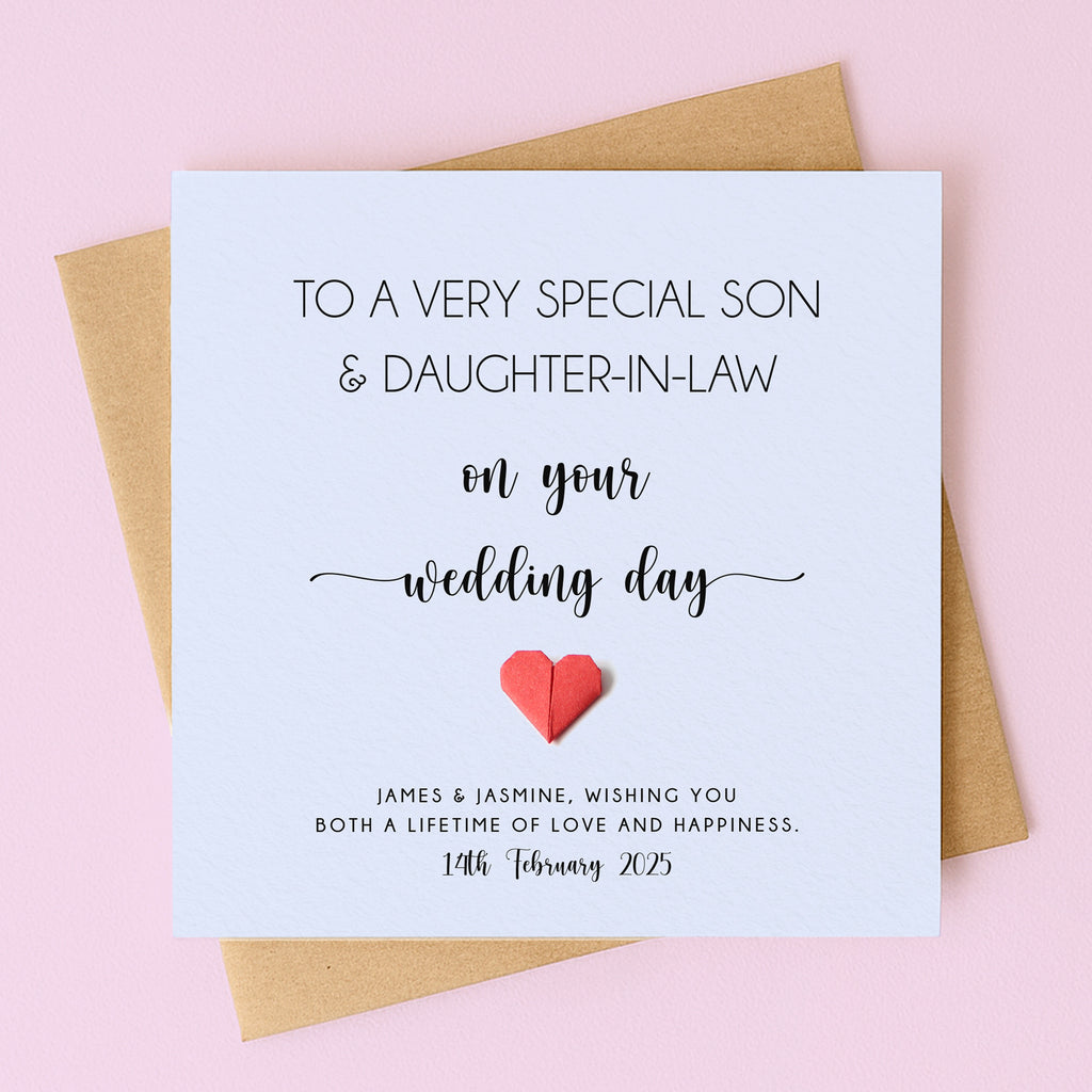 Personalised Wedding Day Card For Son And Daughter In Law