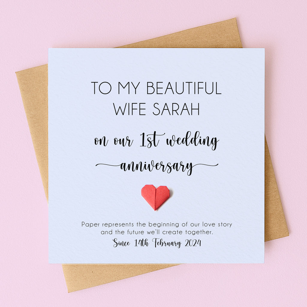 Personalised 1st Wedding Anniversary Card