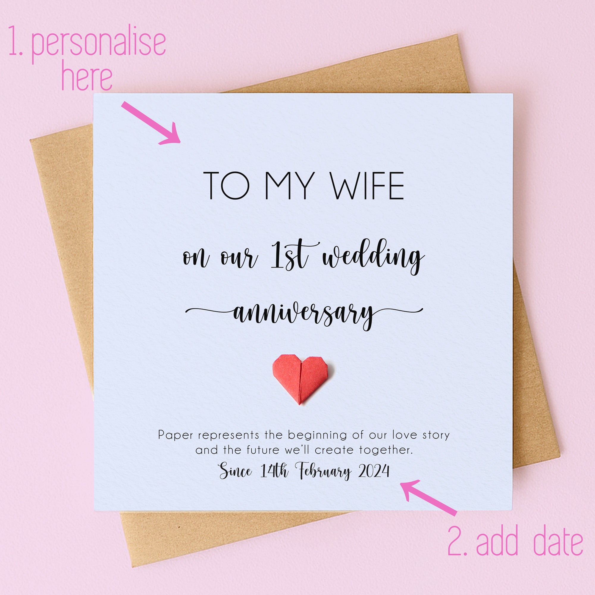 Personalised 1st Wedding Anniversary Card