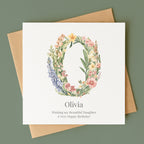 Personalised Botanical Initial Card – Any Letter