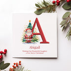 Personalised Red Initial Christmas Card