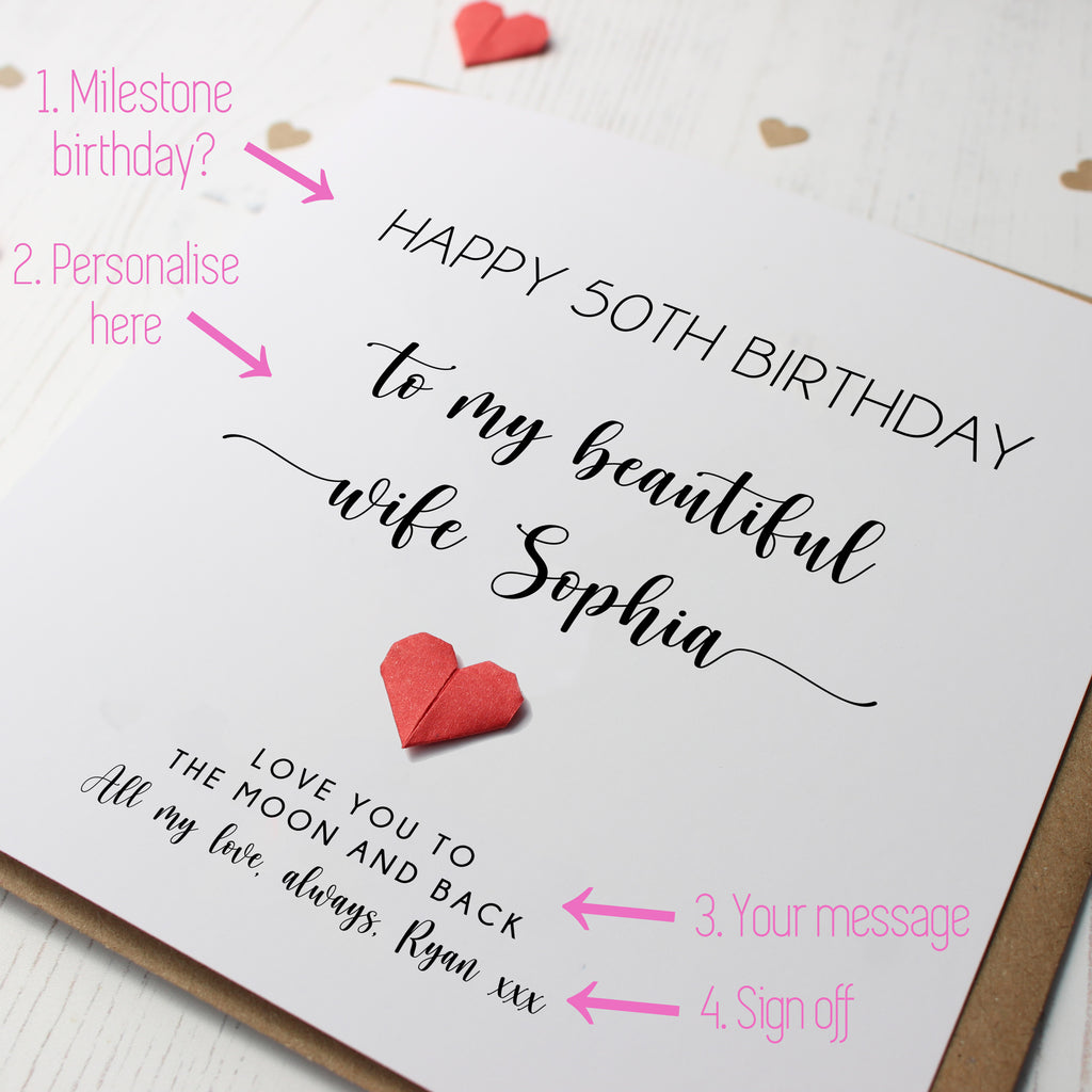 Personalised Birthday Card For Wife